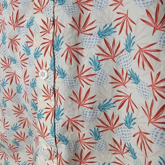 1901 Fairview Wash Shirt Men’s L Pineapple Print Button Up Cotton Short Sleeve - Picture 2 of 9